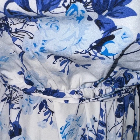 SHEIN Blue Floral Long Sleeve Dress - Picture 15 of 15